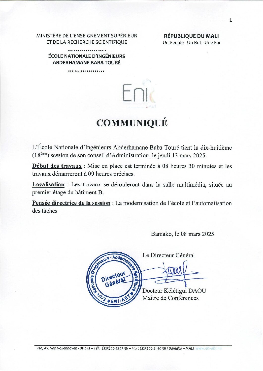 CA Communiqué
